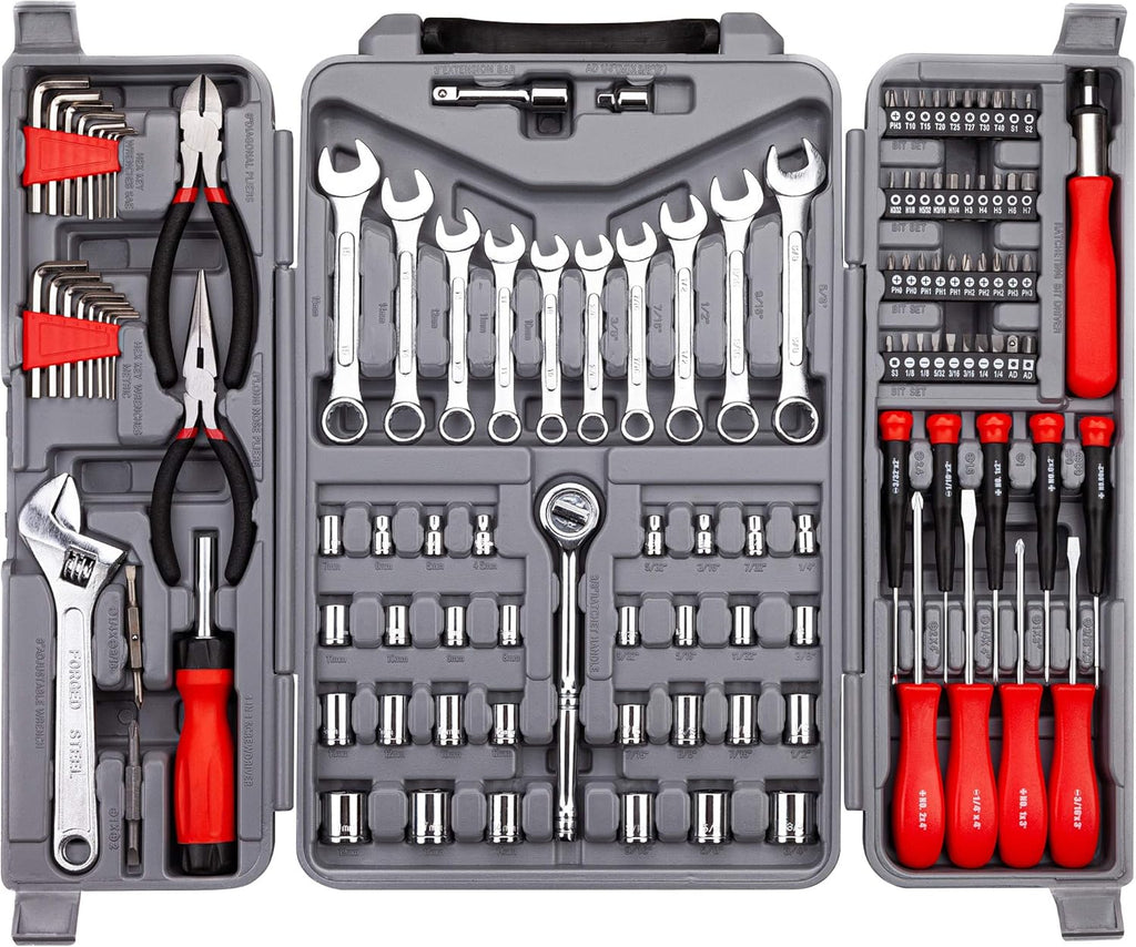 123 Piece Ratchet Wrench and Socket Tool Set with Storage Case V9925