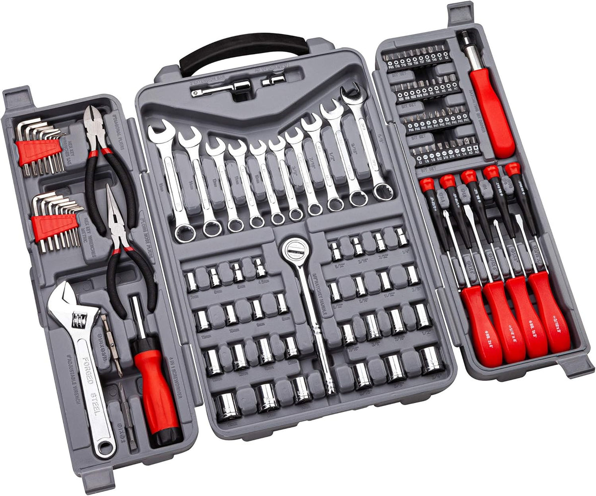 123 Piece Ratchet Wrench and Socket Tool Set with Storage Case V9925