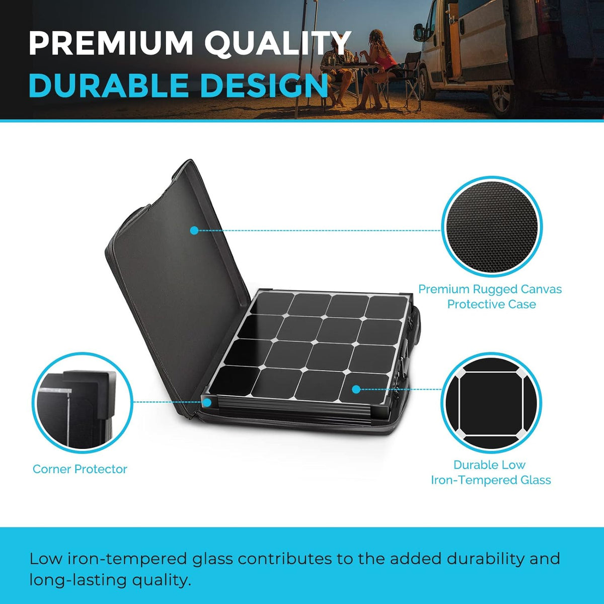 100W 12V Monocrystalline Portable Foldable Solar Panel Suitcase L82658