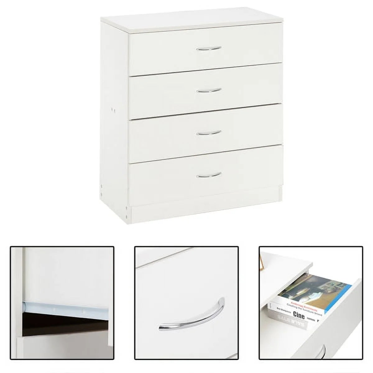 White 4 Drawer Dresser N9718