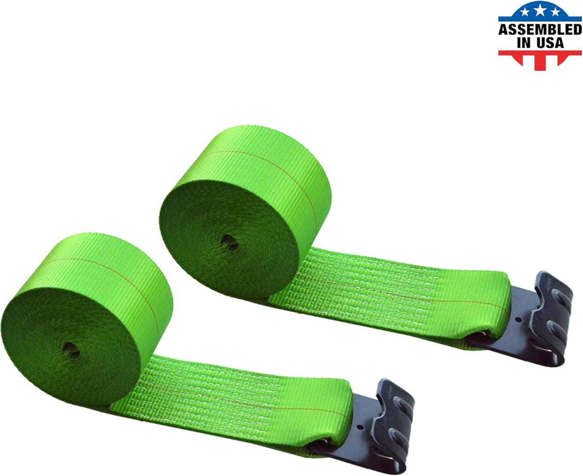Blue Tie Down Straps Pack of 4 Heavy Duty Winch Strap with Flat Hooks Z16344