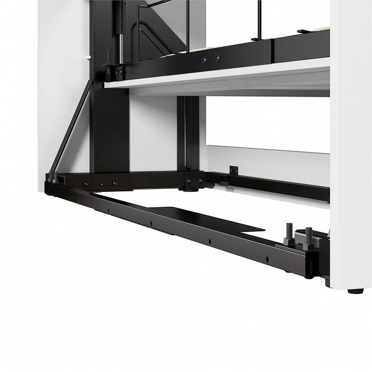 White Engineered Wood Full Murphy Bed with Closet Organizer V902