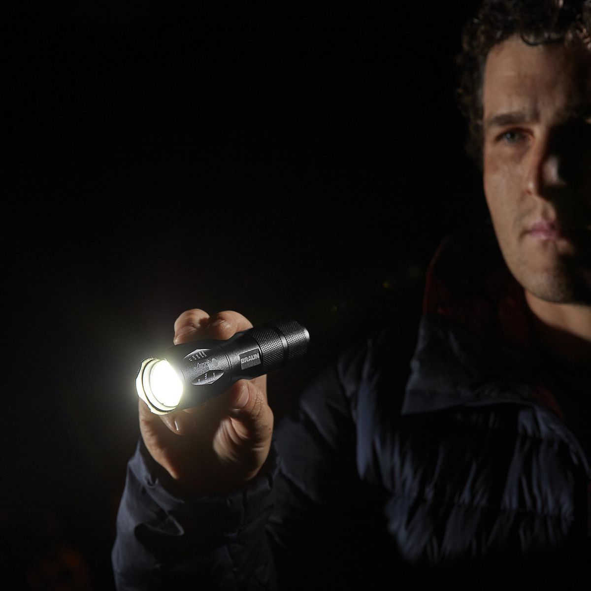 Black Tactical LED Flashlight O84229