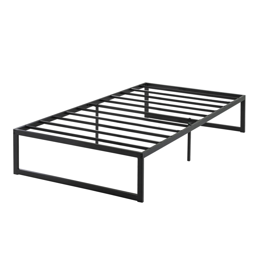 14" Metal Platform Bed Frame with Steel Slat Support, Twin H966