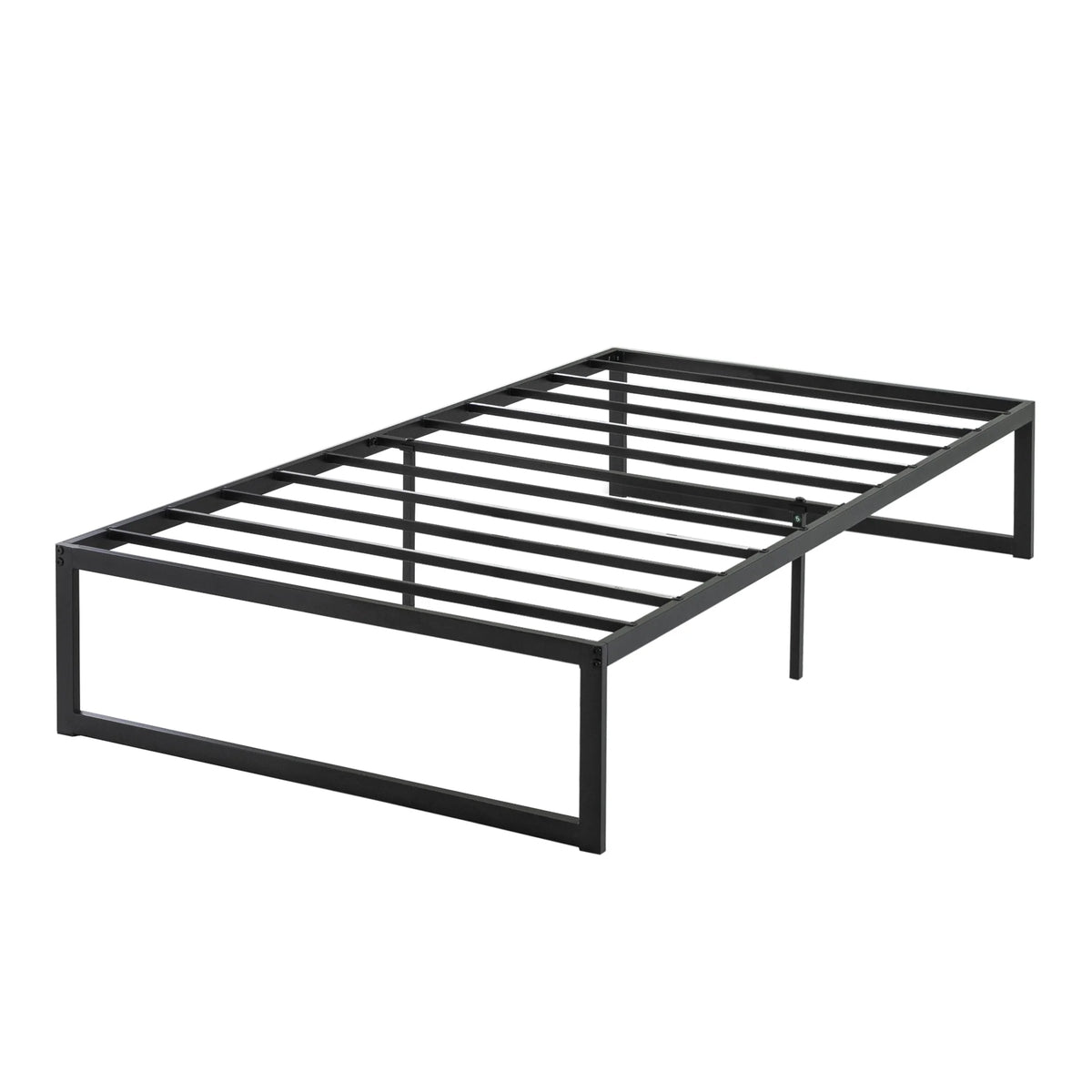 14" Metal Platform Bed Frame with Steel Slat Support, Twin H966