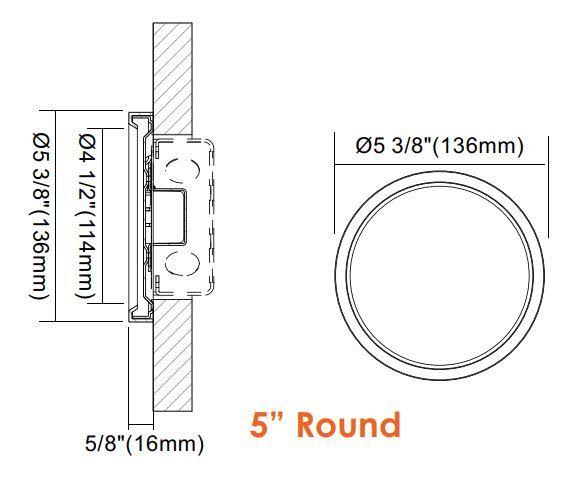 5x22 LED Slimline Round Surface Fixture 3000K 120-277V 5 Pack X979707