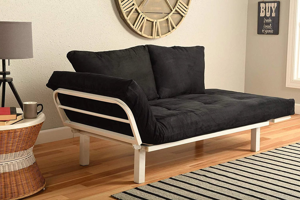 White Lounger with Black Mattress Z34167