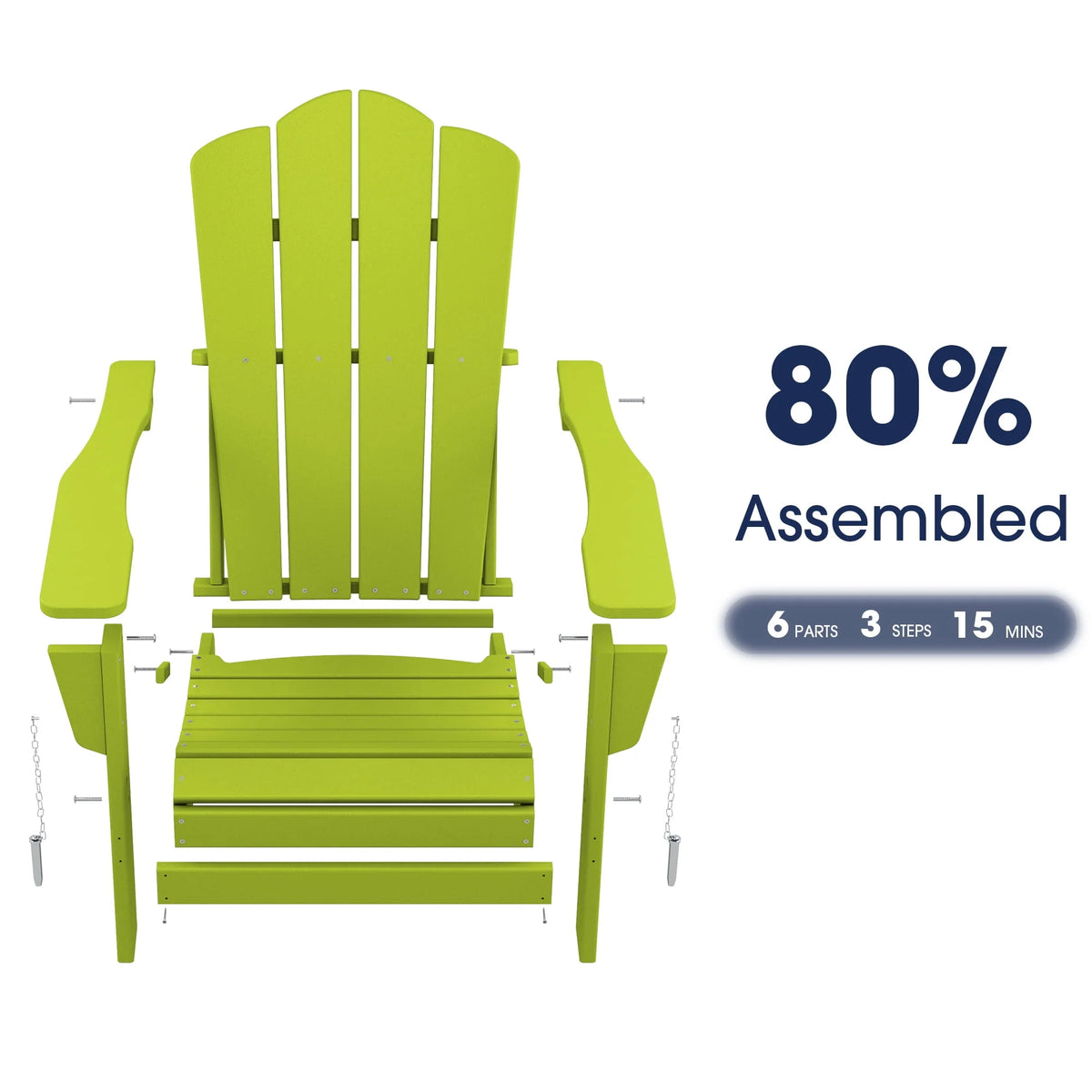 Gray Folding Plastic Adirondack Chair B2817