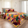 King Size 3 Piece Reversible Microfiber Quilt Bed Set with Shams F4695