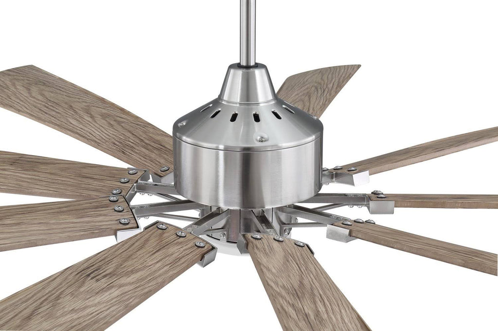 Polished Nickel Ceiling Fan with Light Kit O876