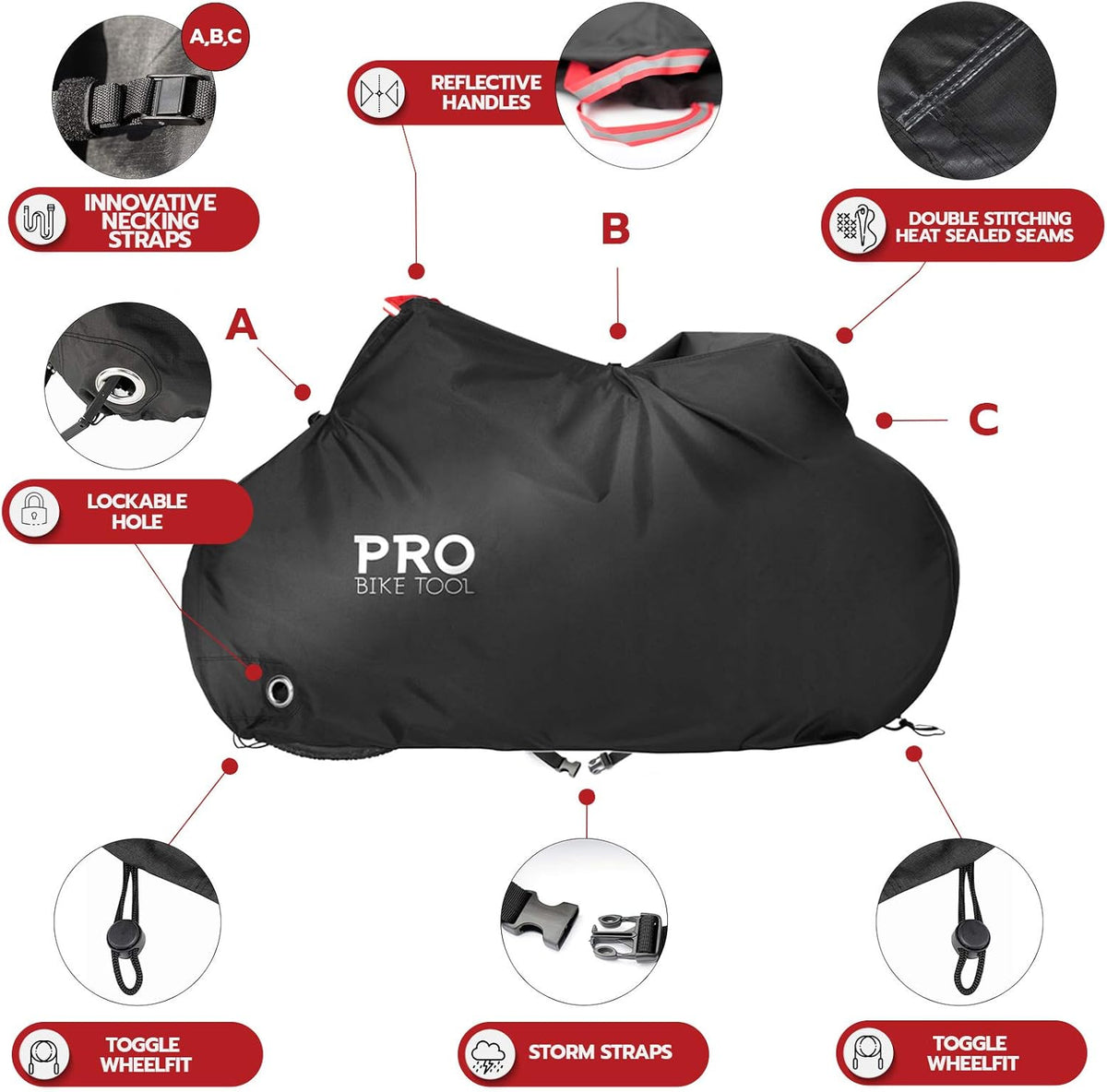 Bicycle Cover for Outdoor Storage, Waterproof Ripstop Material G168