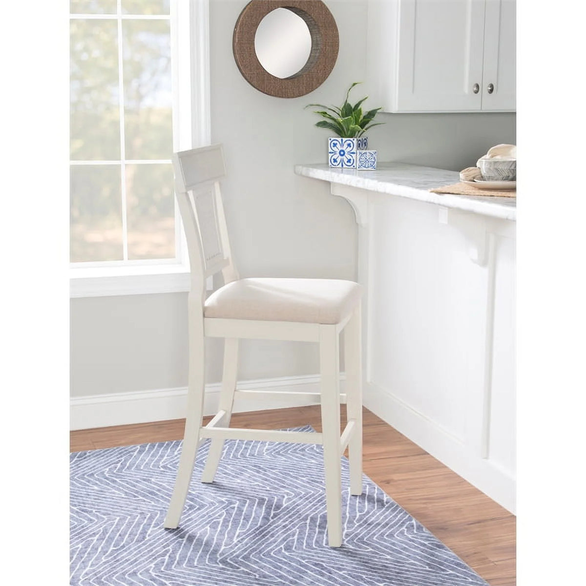 Wood Upholstered Seat Bar Stool F369025