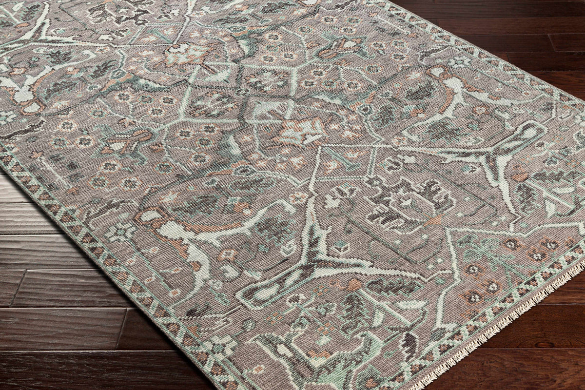 Wool Area Rug Gray Brown 6' x 9' D56483