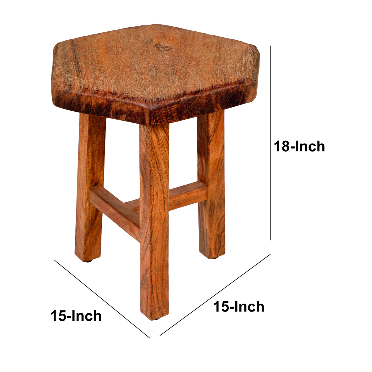 18 Inch Hexagon Acacia Wood Side Table with Live Edge Top P904302