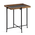 Rustic Brown/Black Wood End Table V979