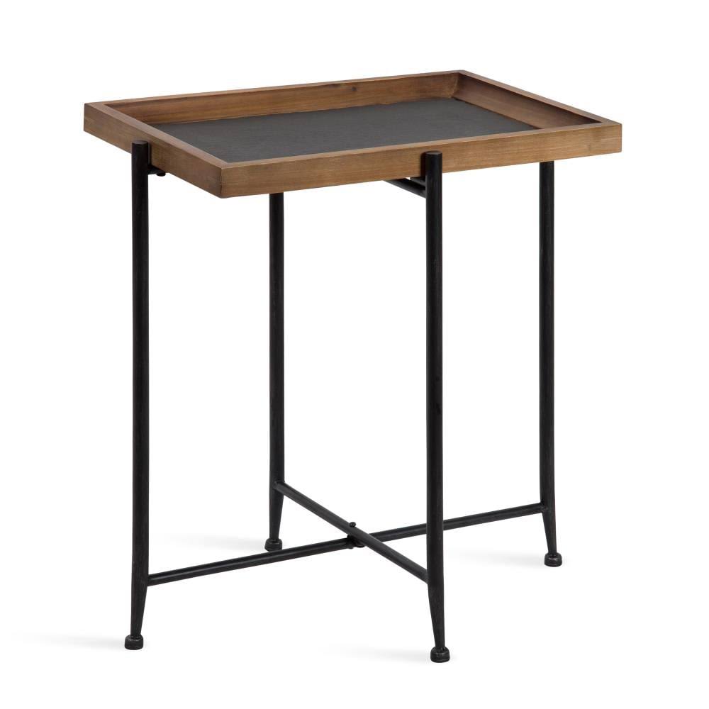 Rustic Brown/Black Wood End Table V979