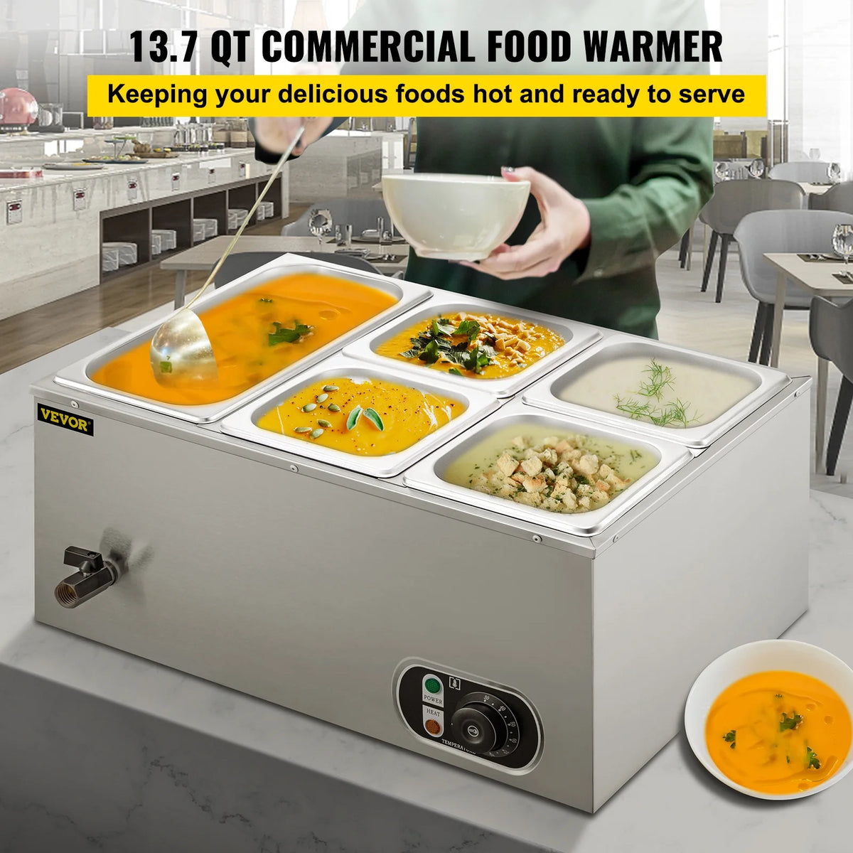 5-Pan Stainless Steel Electric Food Warmer Y435