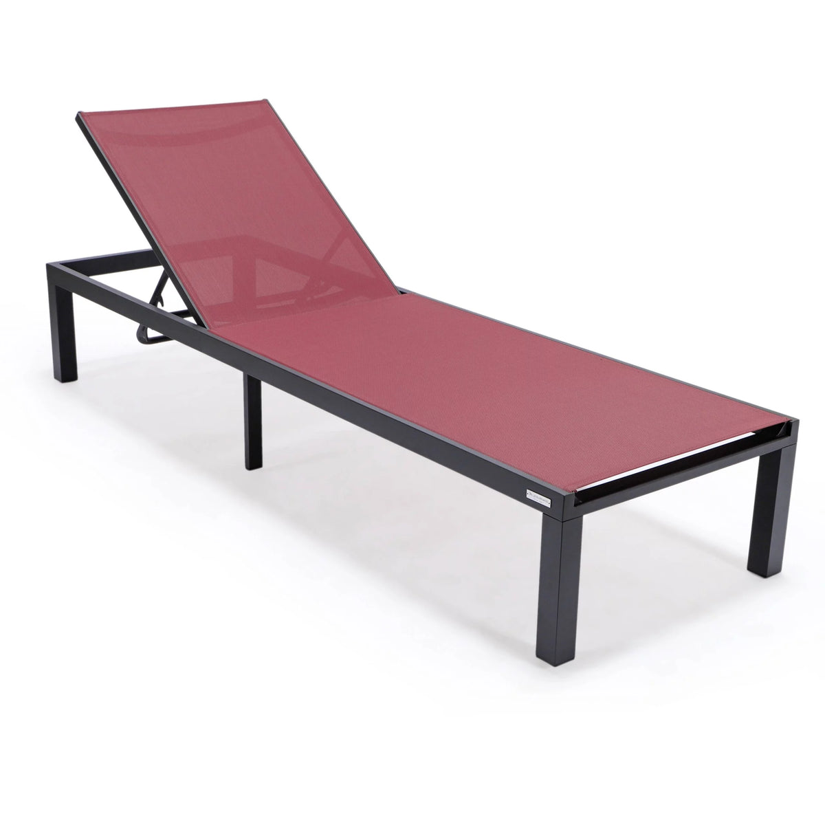 Black Powder Coated Aluminum Sling Chaise Lounge Chair Set of 2 O304198