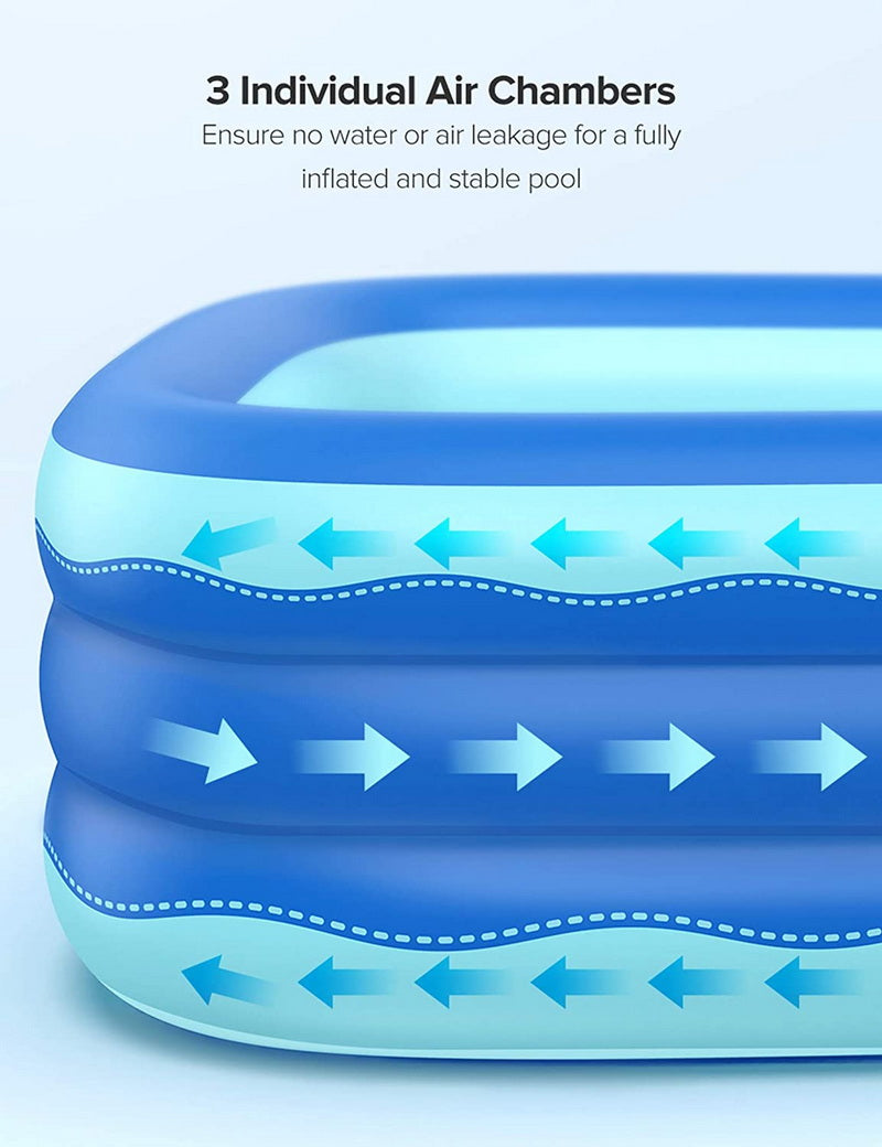 Inflatable Rectangular Swimming Pool 118" x 72" x 22" K2378