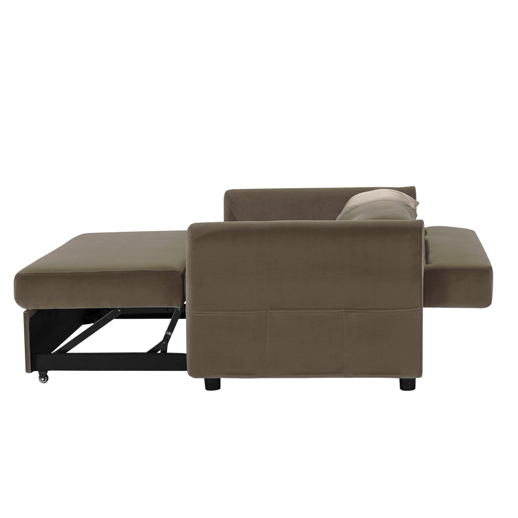 Convertible Velvet Loveseat Sofa O382337