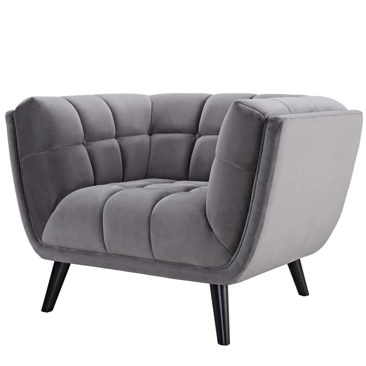 Grey Velvet Armchair and Sofa Set T392