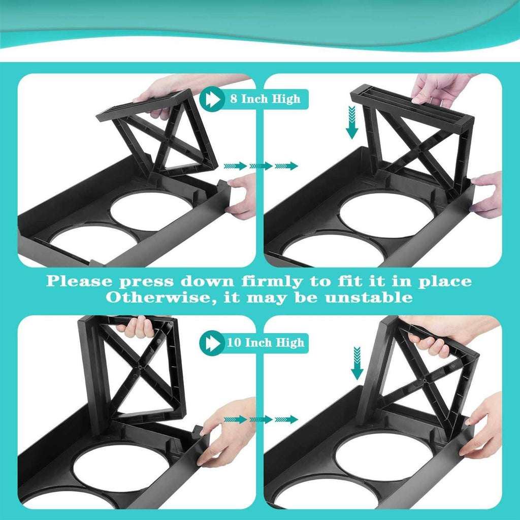 Adjustable Elevated Dog Bowl Stand with Slow Feeder Bowl E4975