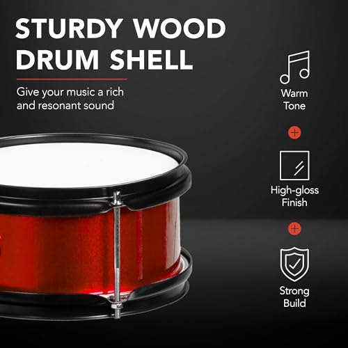 3-Piece Beginner Drum Set with Throne Stool, Cymbal, Drum Sticks, Bass Drum Pedal, 2 Toms - Blue D951682