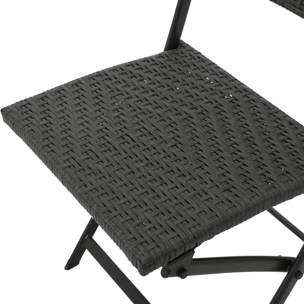 Set of 2 Wicker Patio Folding Chairs Brown C19640