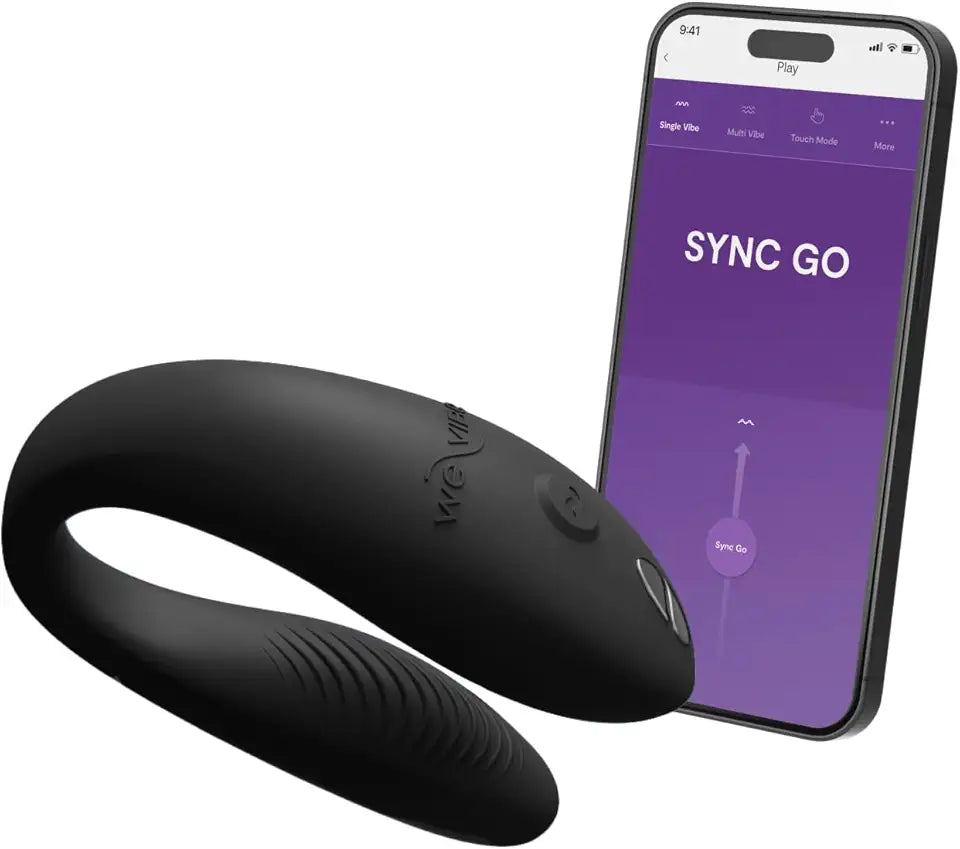 Black Wearable Couples Vibrator with Travel Case B354