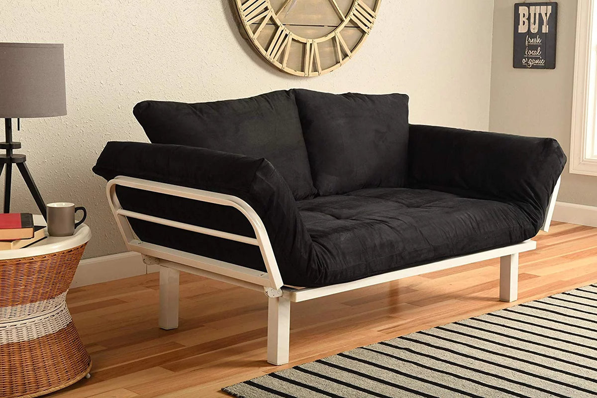 White Lounger with Black Mattress Z34167