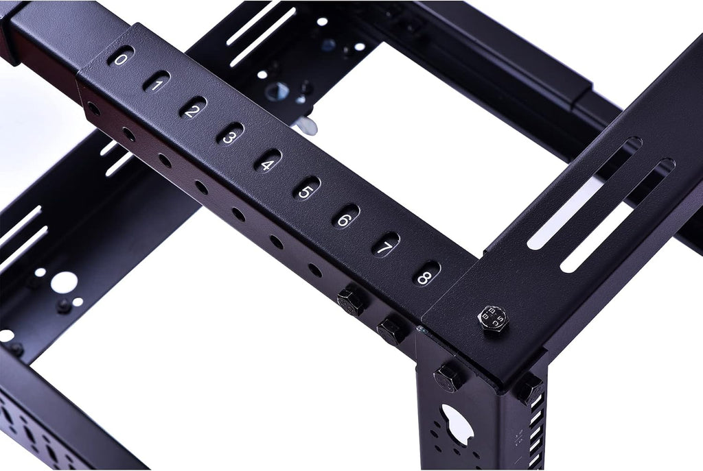 12U Open Frame Server Rack, Heavy Duty 4 Post Adjustable Depth with Casters T81848
