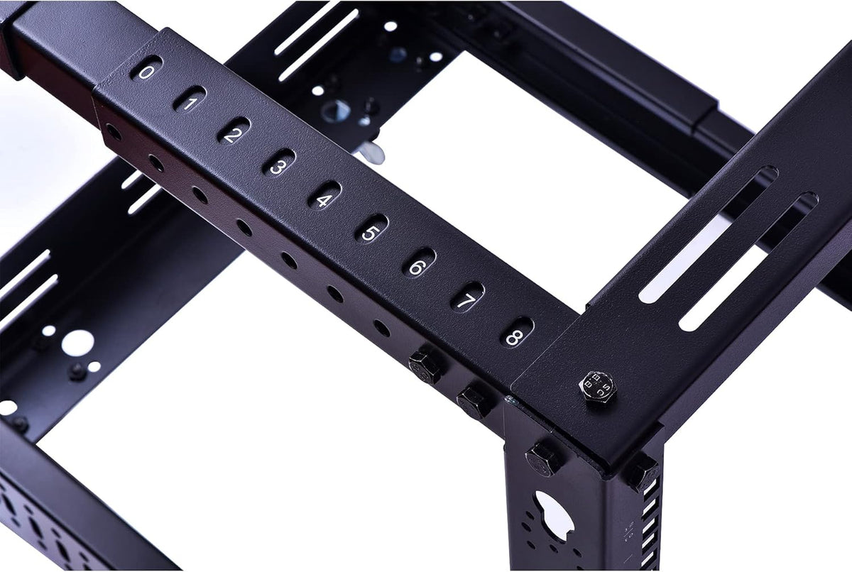 12U Open Frame Server Rack, Heavy Duty 4 Post Adjustable Depth with Casters T81848