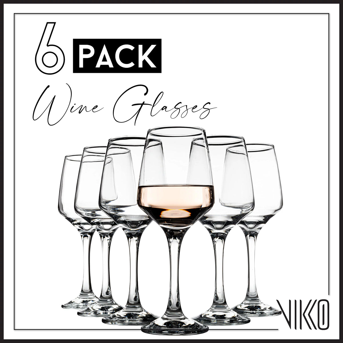 10.5 Ounce Clear Glass Wine Glasses Set of 6 B77701