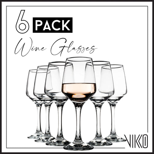 10.5 Ounce Clear Glass Wine Glasses Set of 6 B77701