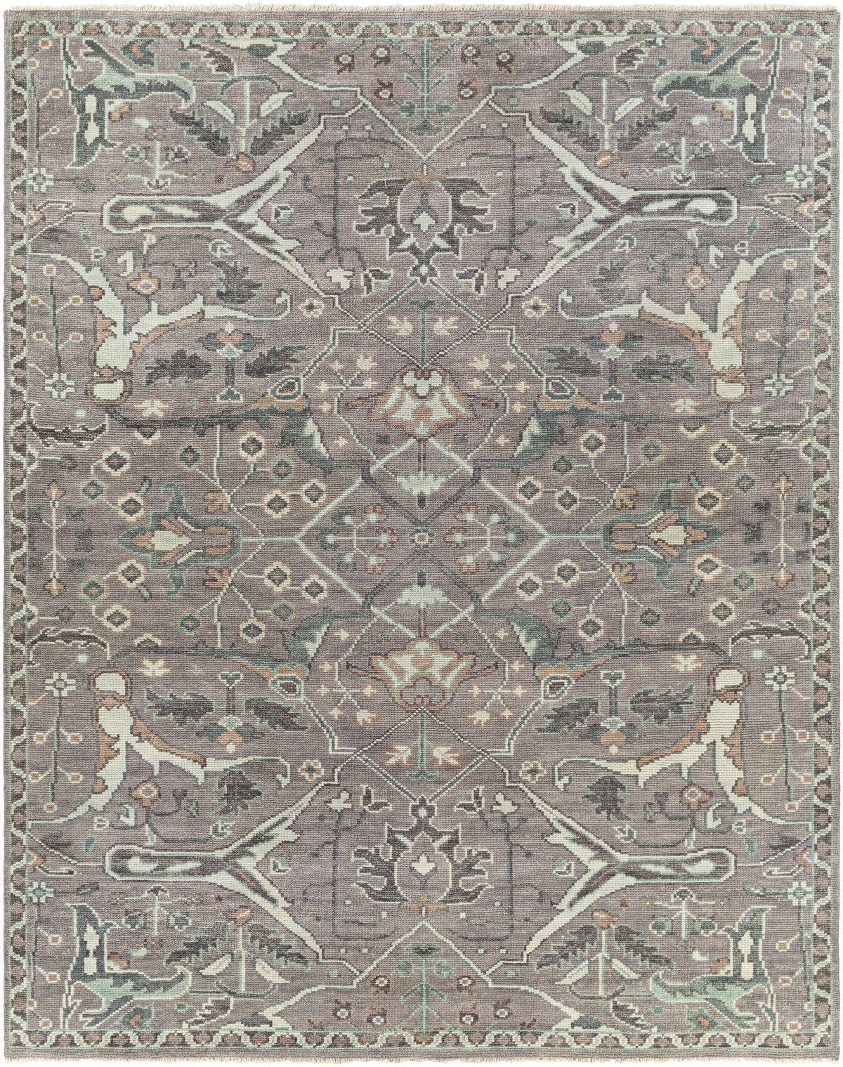 Wool Area Rug Gray Brown 6' x 9' D56483