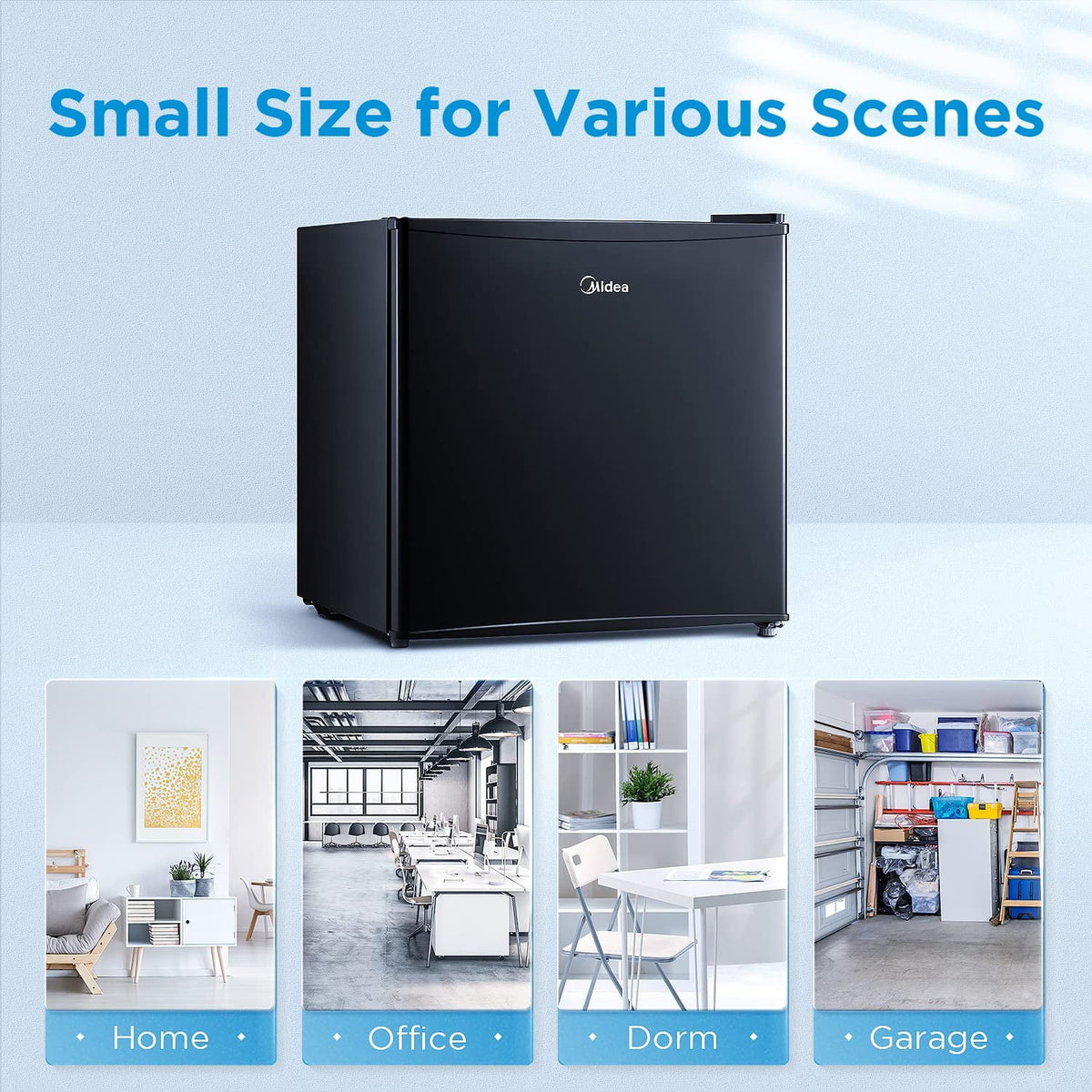 Compact Single Reversible Door Refrigerator 1.6 Cubic Feet Black E518