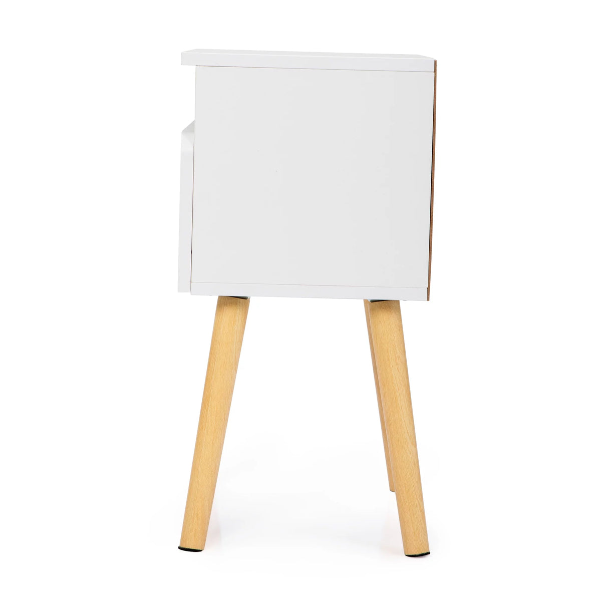 White Nightstands Set of 2 with Storage Drawer and Shelf E581051