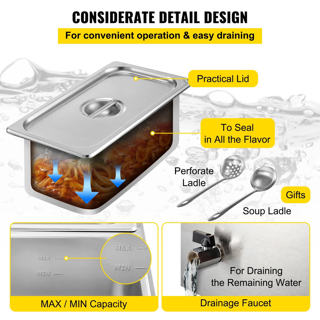 5-Pan Stainless Steel Electric Food Warmer Y435