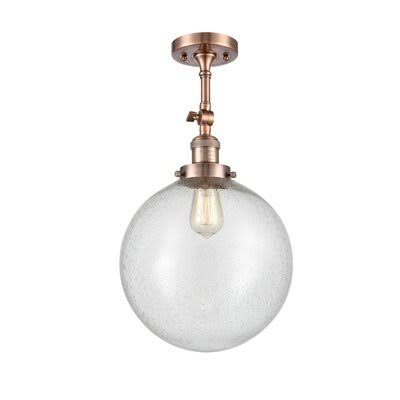 1-Light Semi Flush Mount Fixture Antique Copper Y356