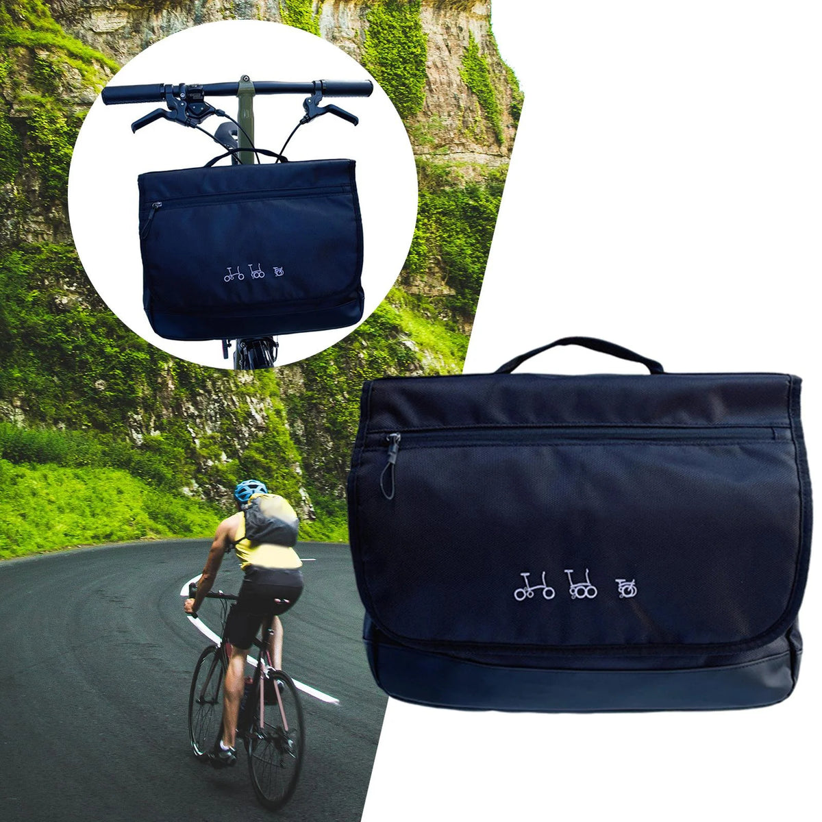 Folding Bike Basket Handlebar with Rain Cover X6243