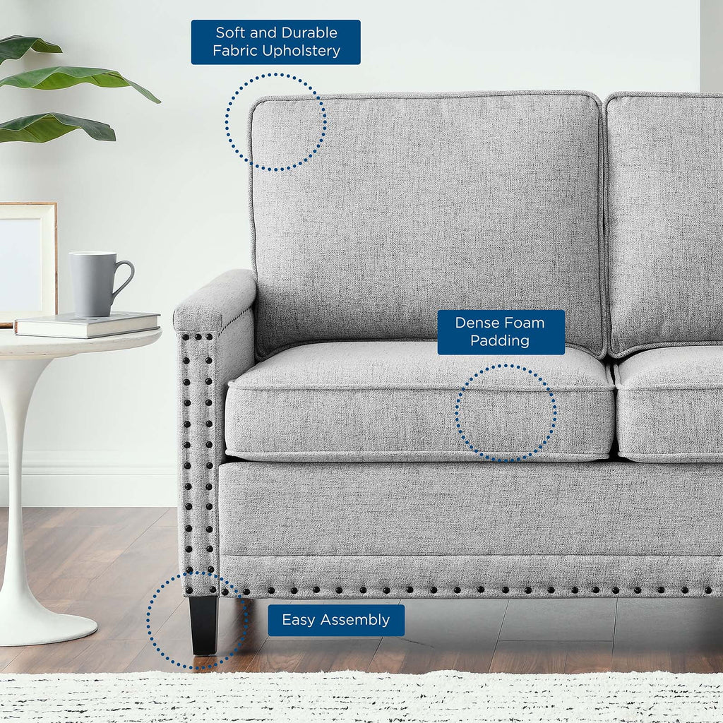 Light Gray Upholstered Fabric Loveseat H4518
