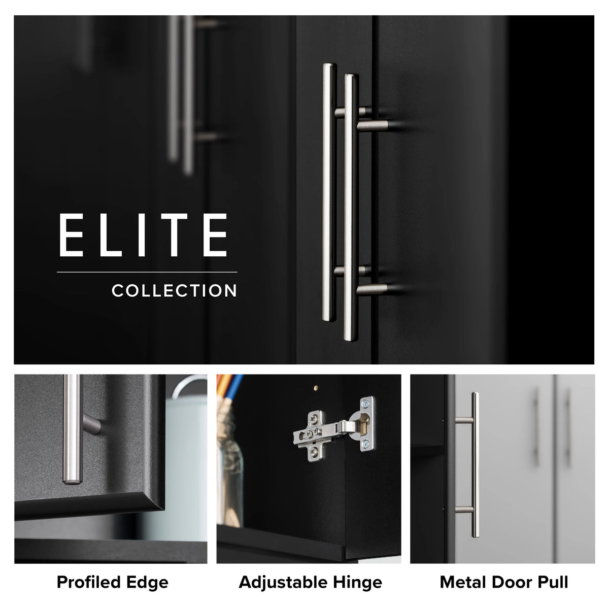Black 16" Storage Cabinet with 2 Adjustable Shelves V46122