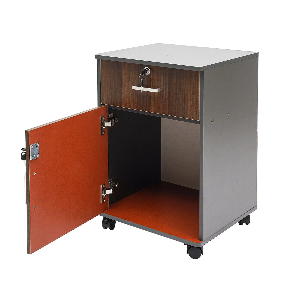 Metal MDF Mobile 1-Drawer File Cabinet with Wheel Q513254