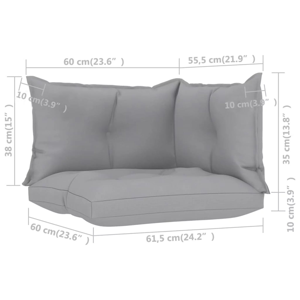 Gray Fabric Pallet Cushions 3 pcs O906