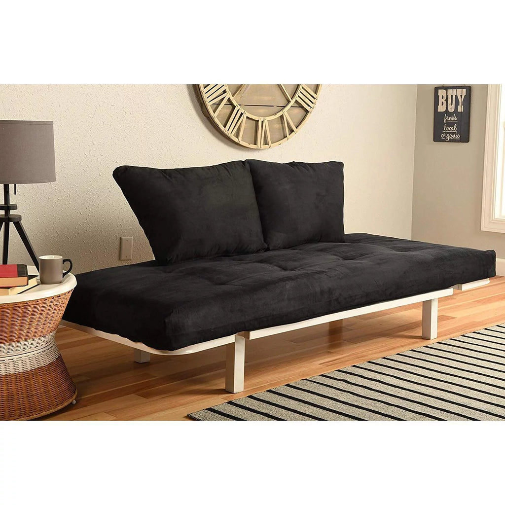 White Lounger with Black Mattress Z34167