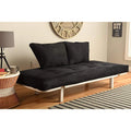White Lounger with Black Mattress Z34167
