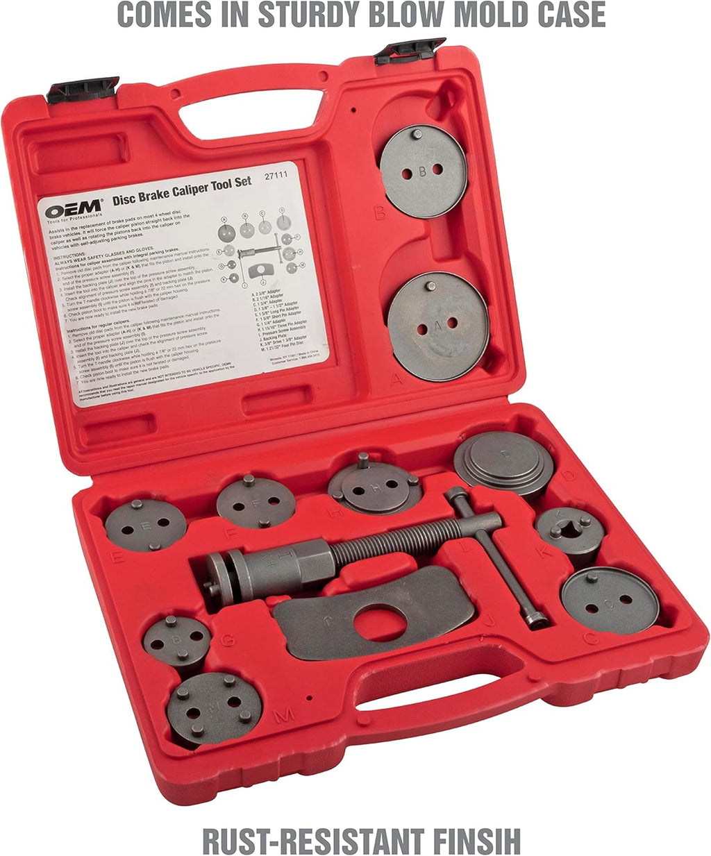 Disc Brake Tool Set with 11 Adapters C668404