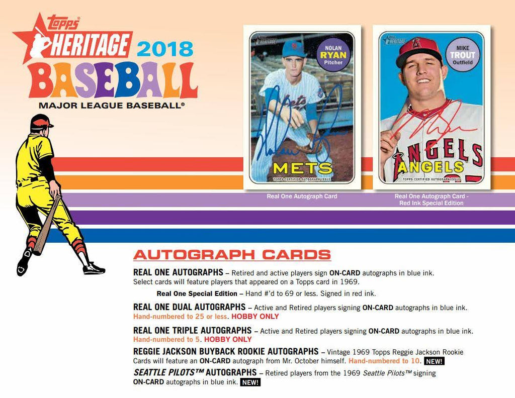 2018 Heritage Baseball Trading Card Hobby Box B52951