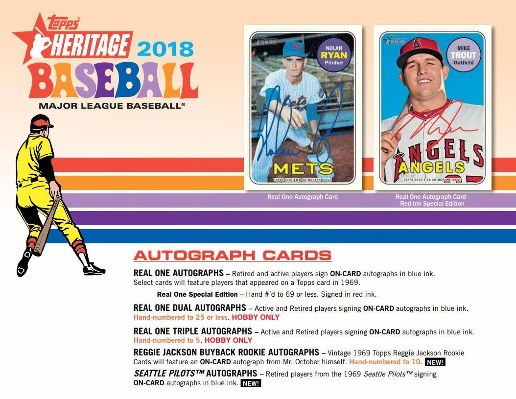 2018 Heritage Baseball Trading Card Hobby Box B52951