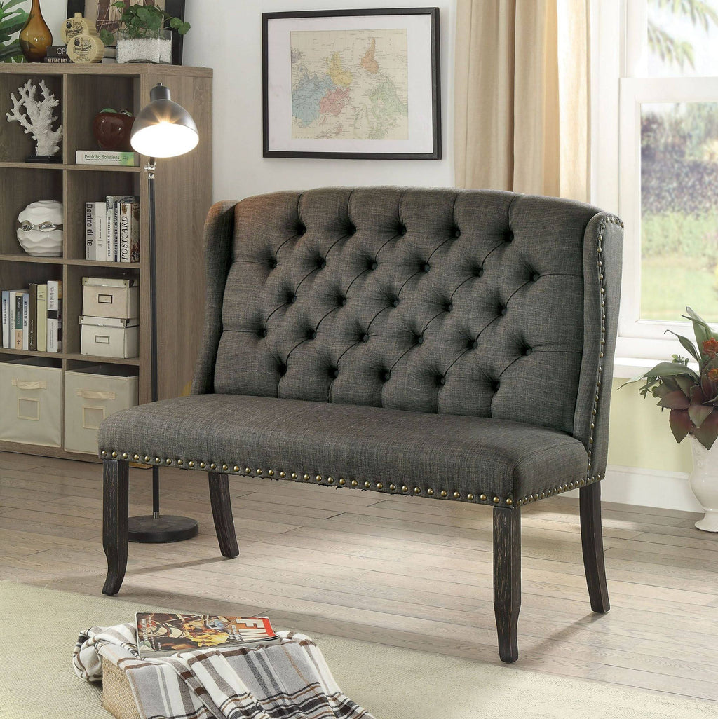 Gray 2 Seater Love Seat Bench N988